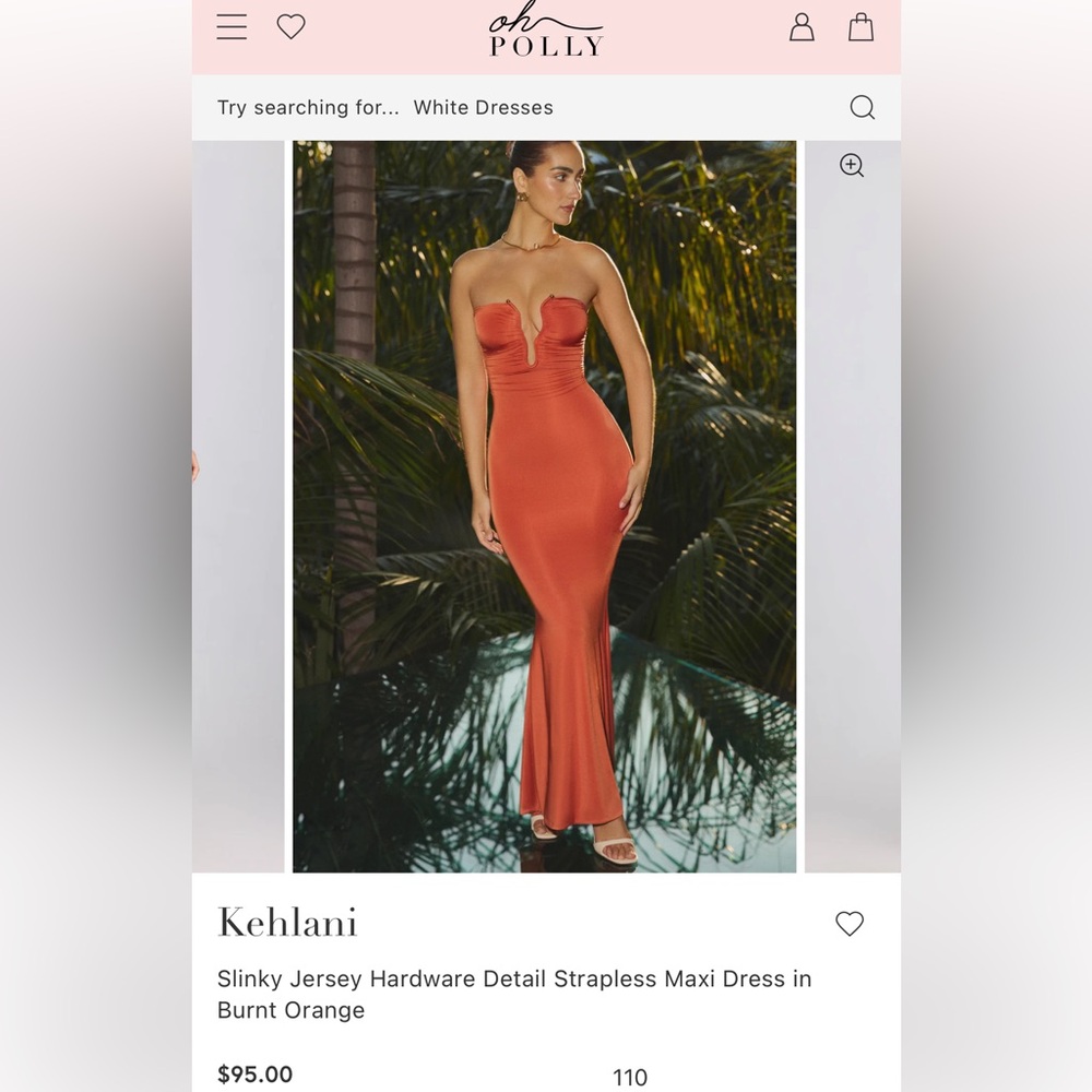 Oh Polly Strapless Rust Dress